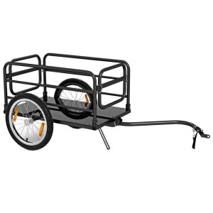 Costway Fahrradanhänger, klappbar, mit Abdeckung und Kuppler, max. 60 kg.