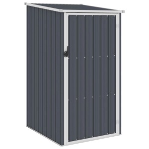 Anthrazitfarbenes Gerätehaus aus verzinktem Stahl, 87x98x159 cm, ideal für Gartengeräte.