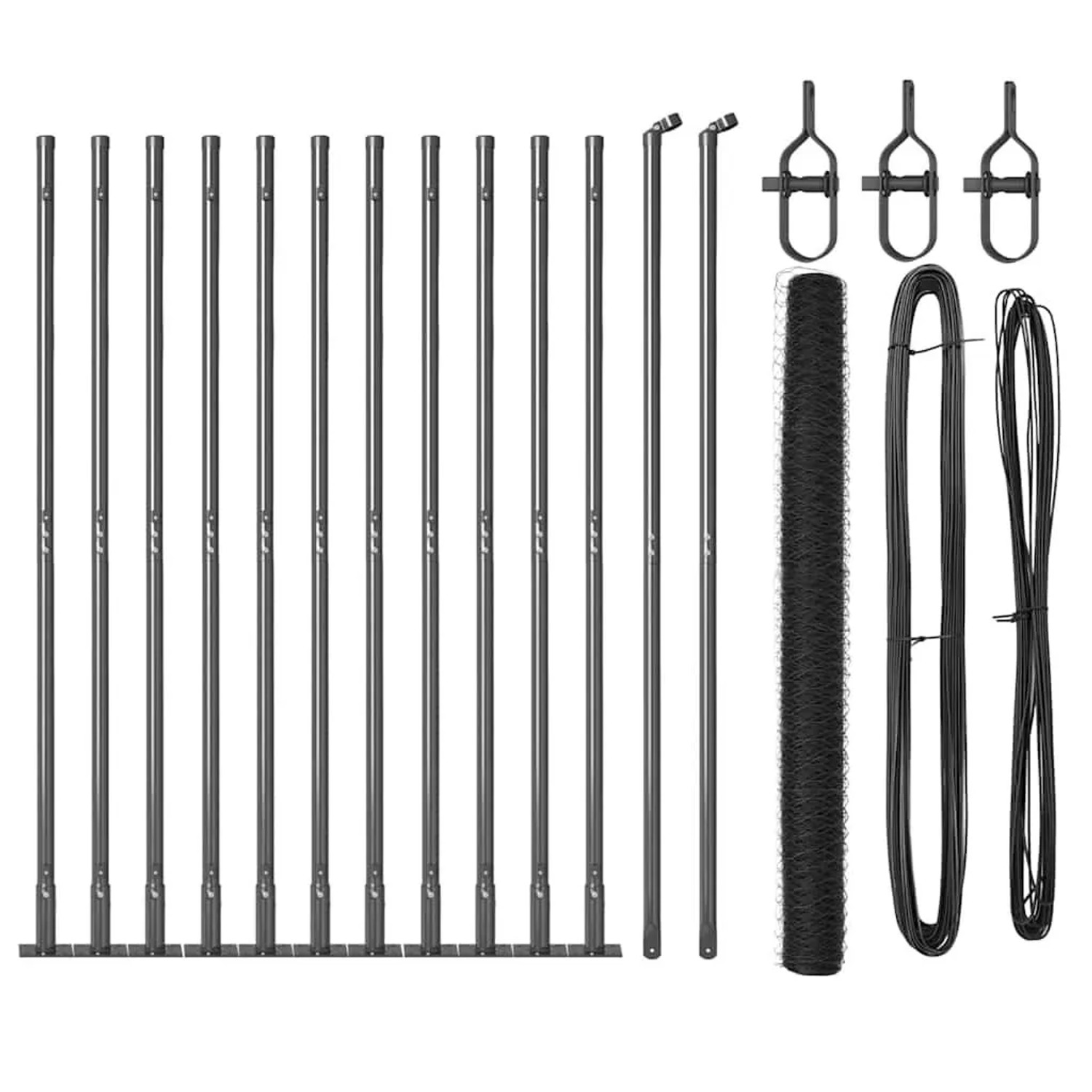 vidaXL Zaunpfosten Grau 25 x 1,6 m 50 mm Geflecht Stahl und PVC 3353676 günstig online kaufen