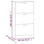 Schwarzer vidaXL Schuhschrank (59x17x108 cm) aus Holzwerkstoff mit drei Klappen.