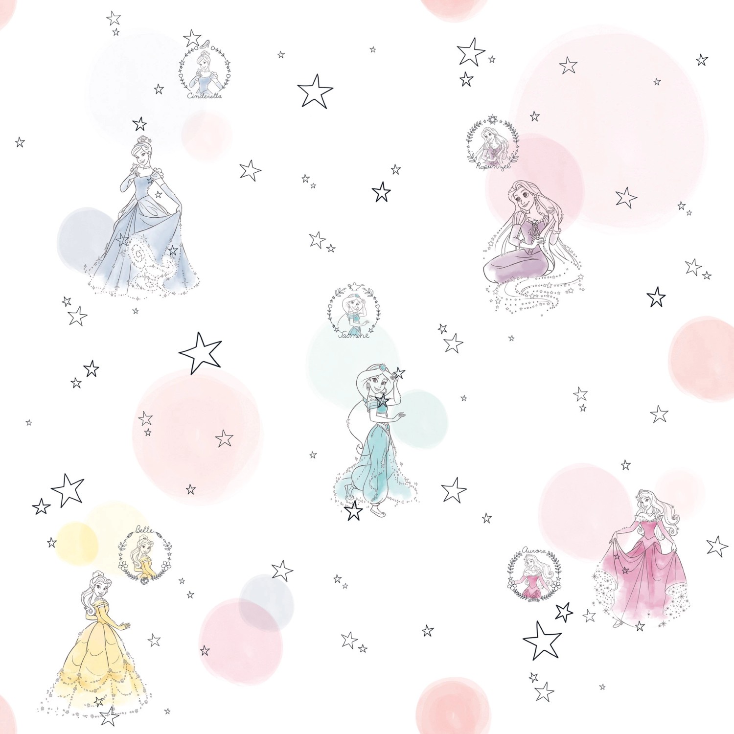 Komar Fototapete Vlies Princess Pretty Pastel  53 x 10,05 cm