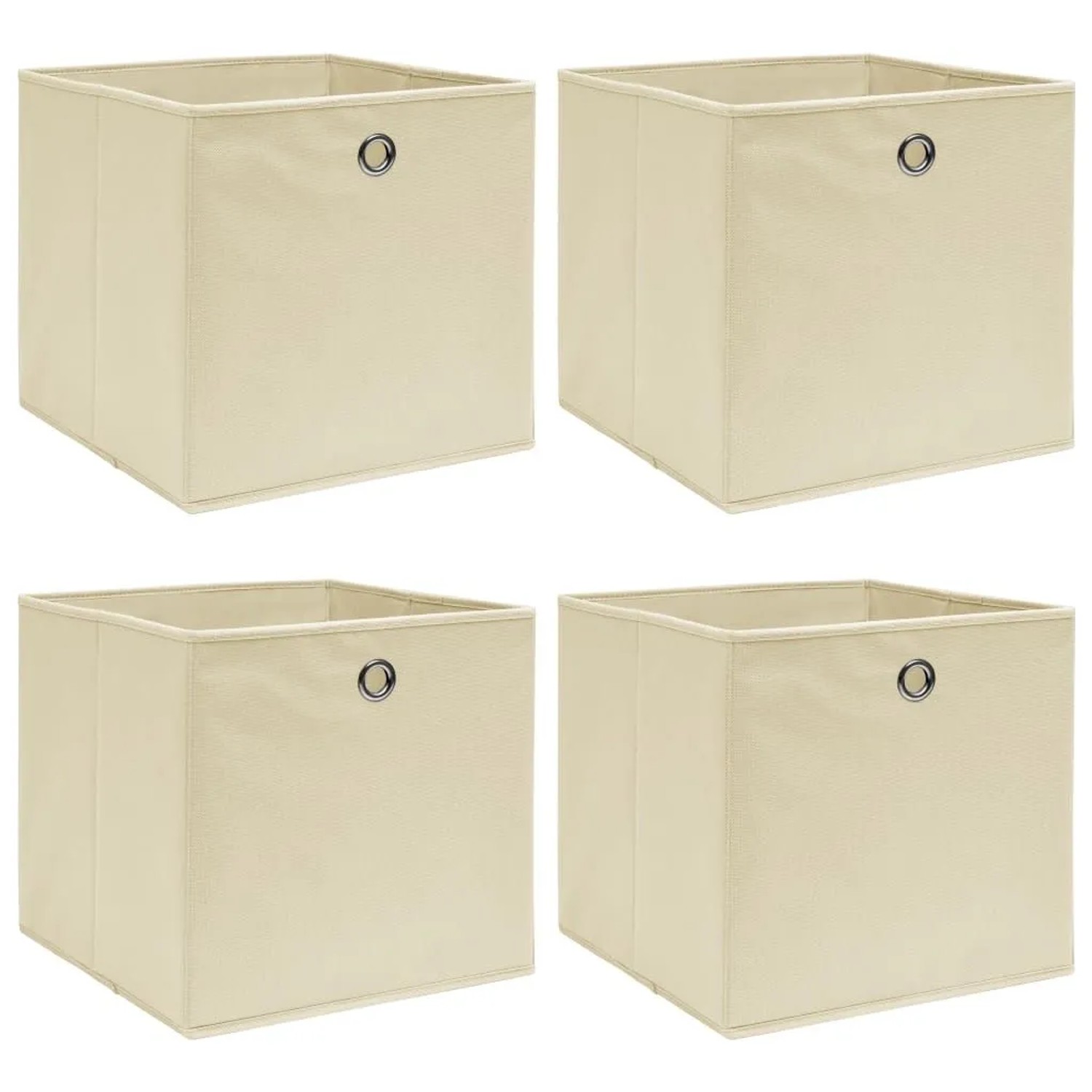 vidaXL Aufbewahrungsboxen 4 Stk Creme 32x32x32 cm Stoff 288357