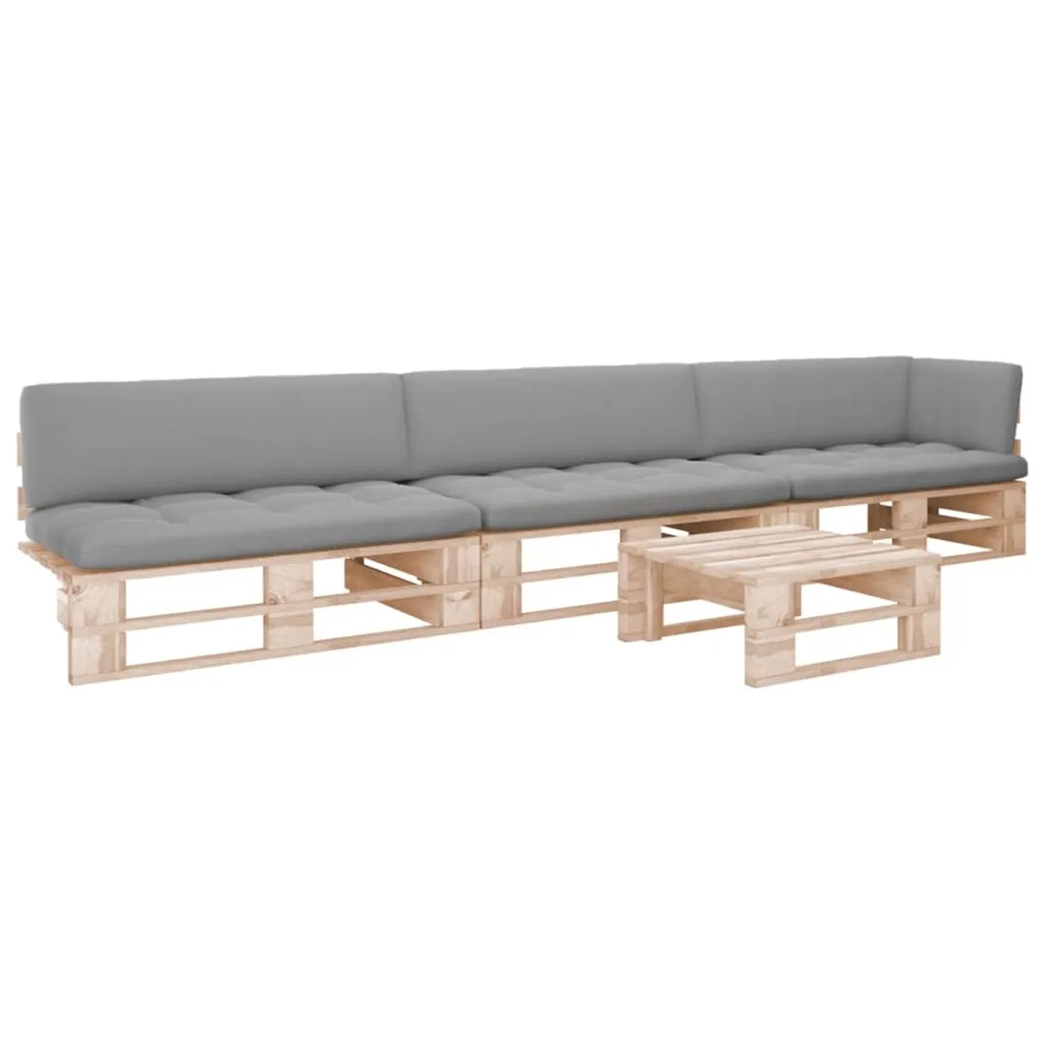 vidaXL 4-Tlg Paletten-Lounge-Set mit Kissen Imprägniertes Kiefernholz 3066747
