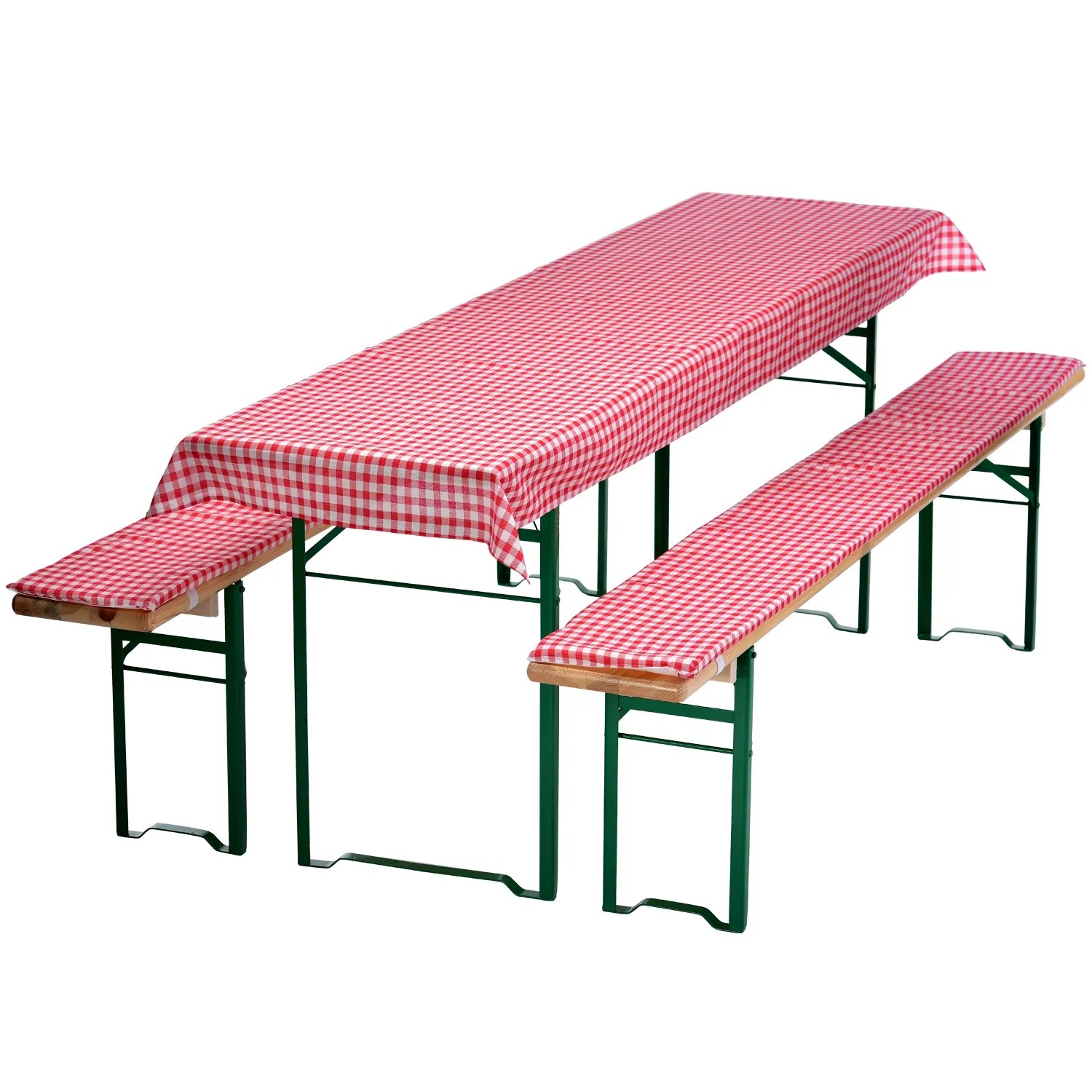 NYVI Bierbankauflagen Set 240x70cm Rot Kariert