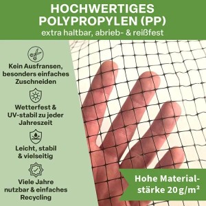 Schwarzes Vogelschutznetz 3x5m mit Erdankern, Laubnetz für Teich, Beet oder Obstbaum.