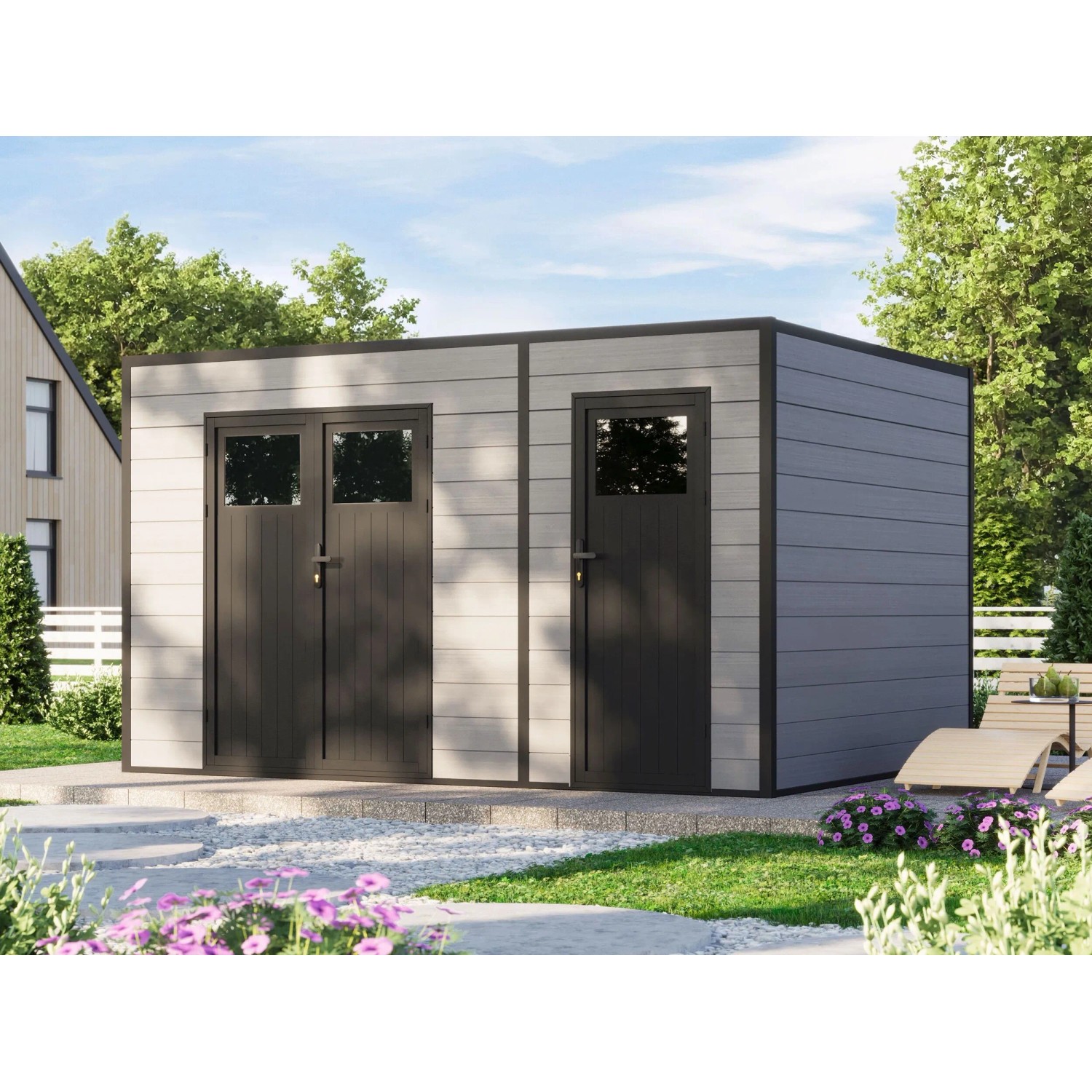 Fjordholz WPC Gartenhaus Modell Cubus 2-Raum 10,98 m²