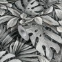 Marburg Vliestapete Botanica Floral Braun: Rolle mit tropischem Blätter-Muster in Grau- und Brauntönen.