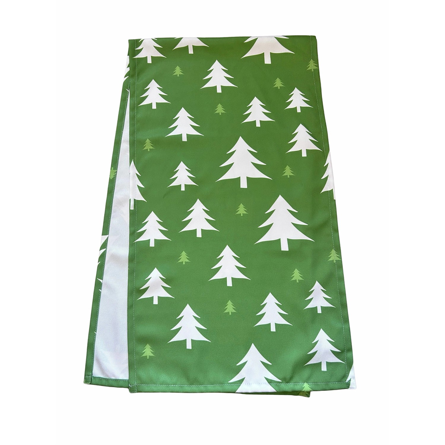 Boltze Tischläufer Tilio Rechteck 140 cm x 40 cm x 0,1 cm Grün-Weiß günstig online kaufen
