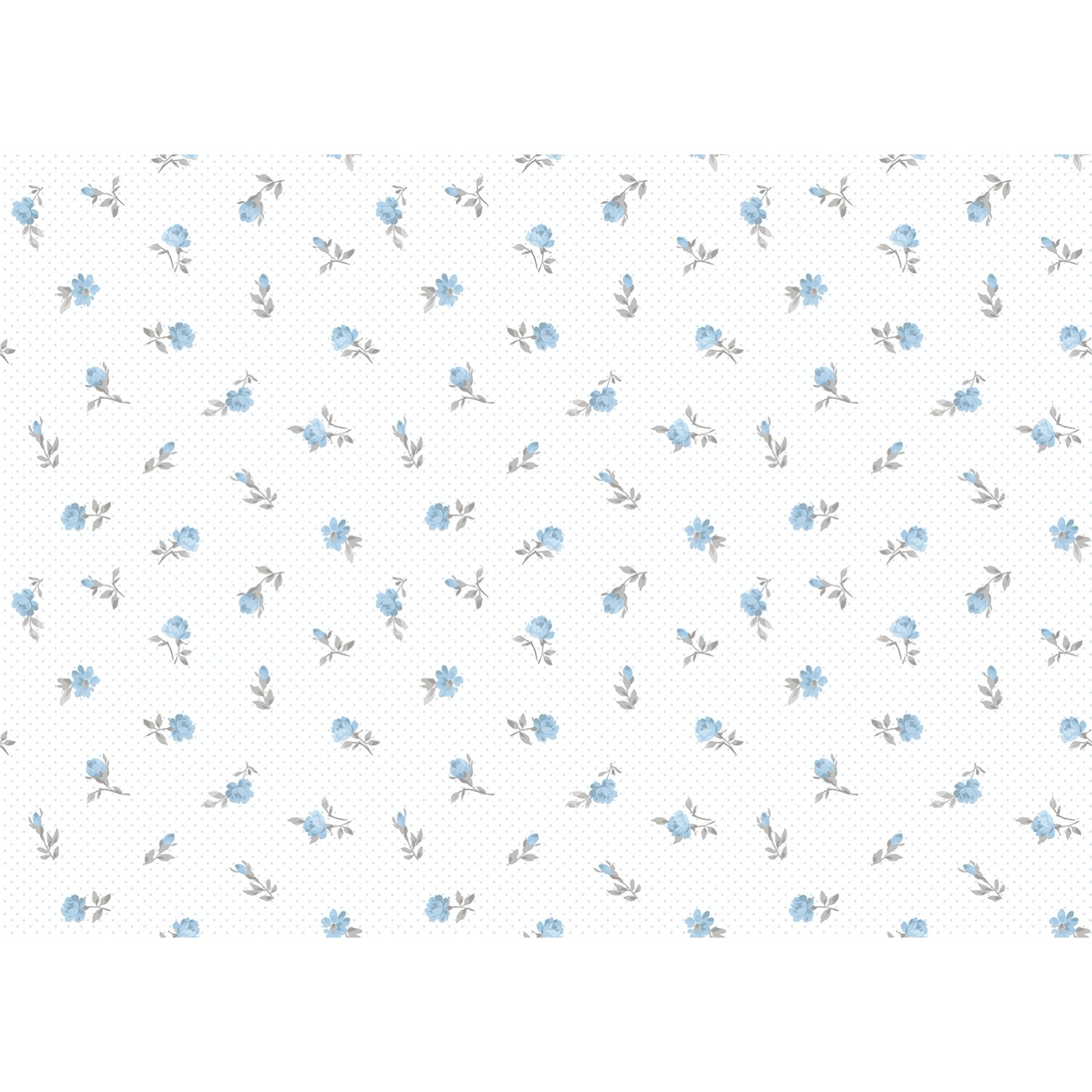 Sanders & Sanders Tapete Blumen Blau Und Weiß 53 Cm X 10 M - 640451 günstig online kaufen
