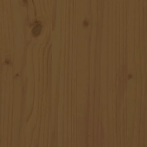 Detailansicht: Honigbrauner Nachttisch aus Kiefernholz von vidaXL, Holzmaserung sichtbar.