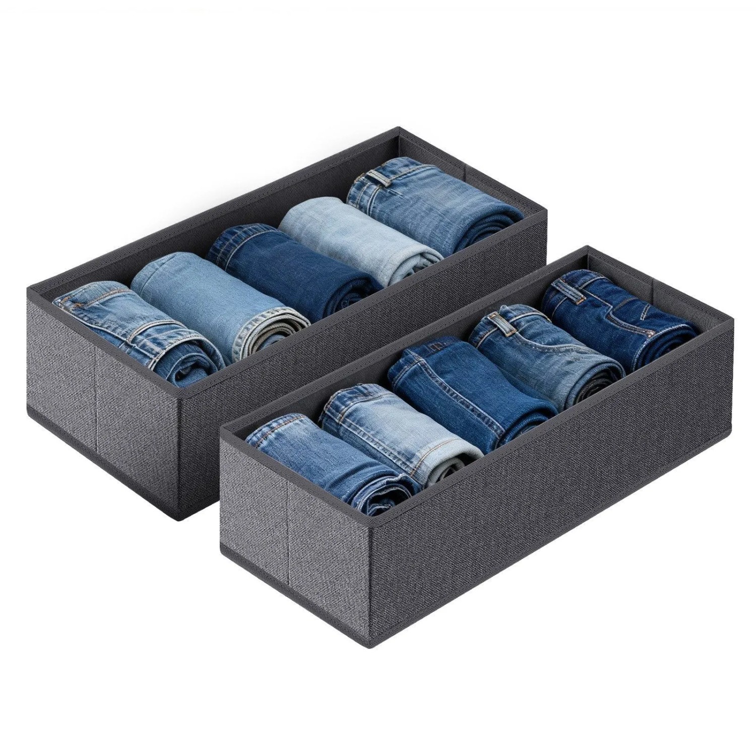 Sekey Aufbewahrungsbox Aufbewahrungsbox Set aus Vliesstoff Faltbare Schubladen 2 St Organizer für Schrank und Kleiderschrank 22 x 51 x 11 cm