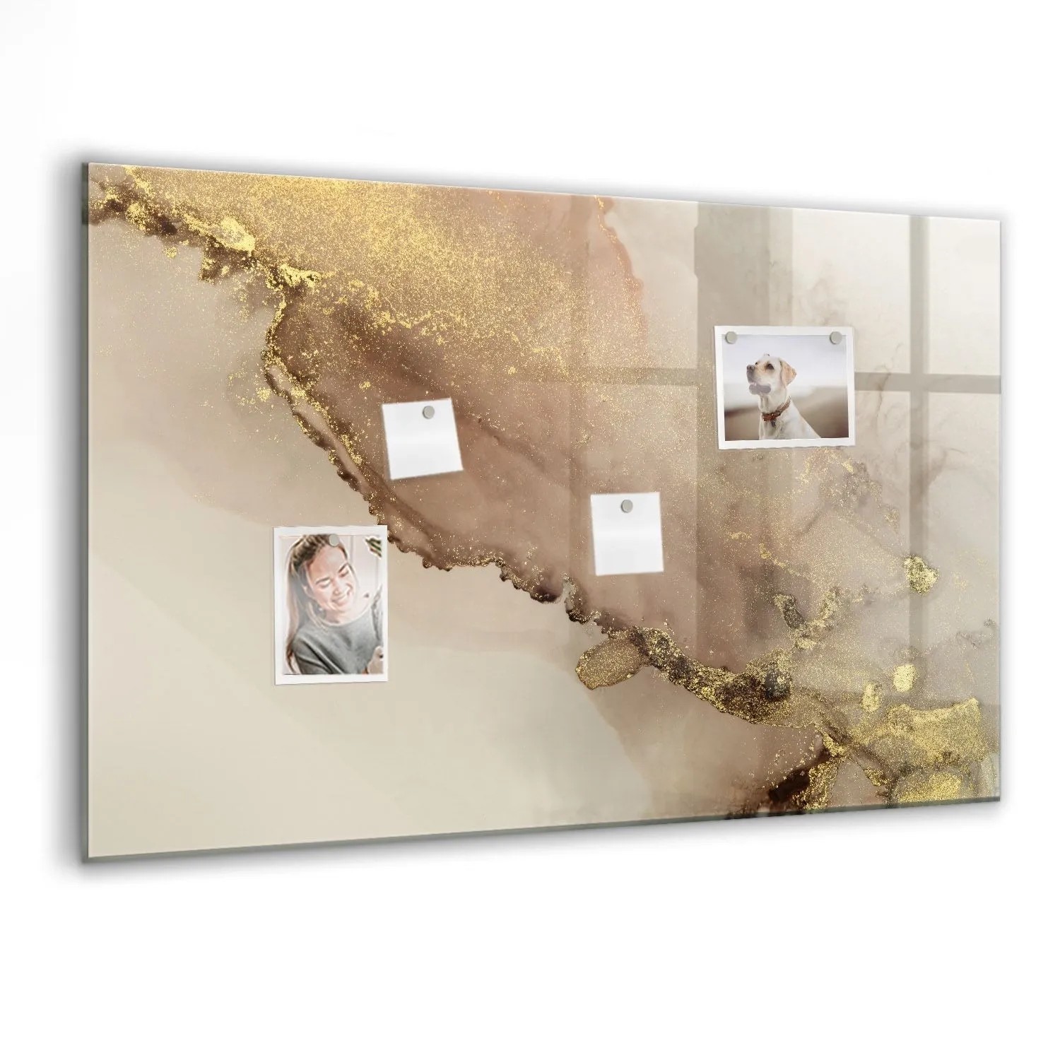 Tulup Schreib Magnettafel Goldener Marmor 90x60 cm Magnettafel Wohnzimmer G günstig online kaufen
