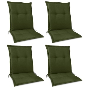 4er Set Beautissu HighLux NL Niederlehner Gartenstuhlauflagen, dunkelgrün.