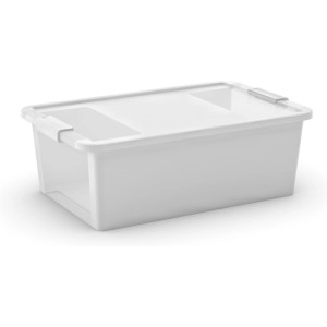 PROREGAL Aufbewahrungsbehälter STORAGE mit Deckel HxBxT 19x55x35cm26 Liter Weiß