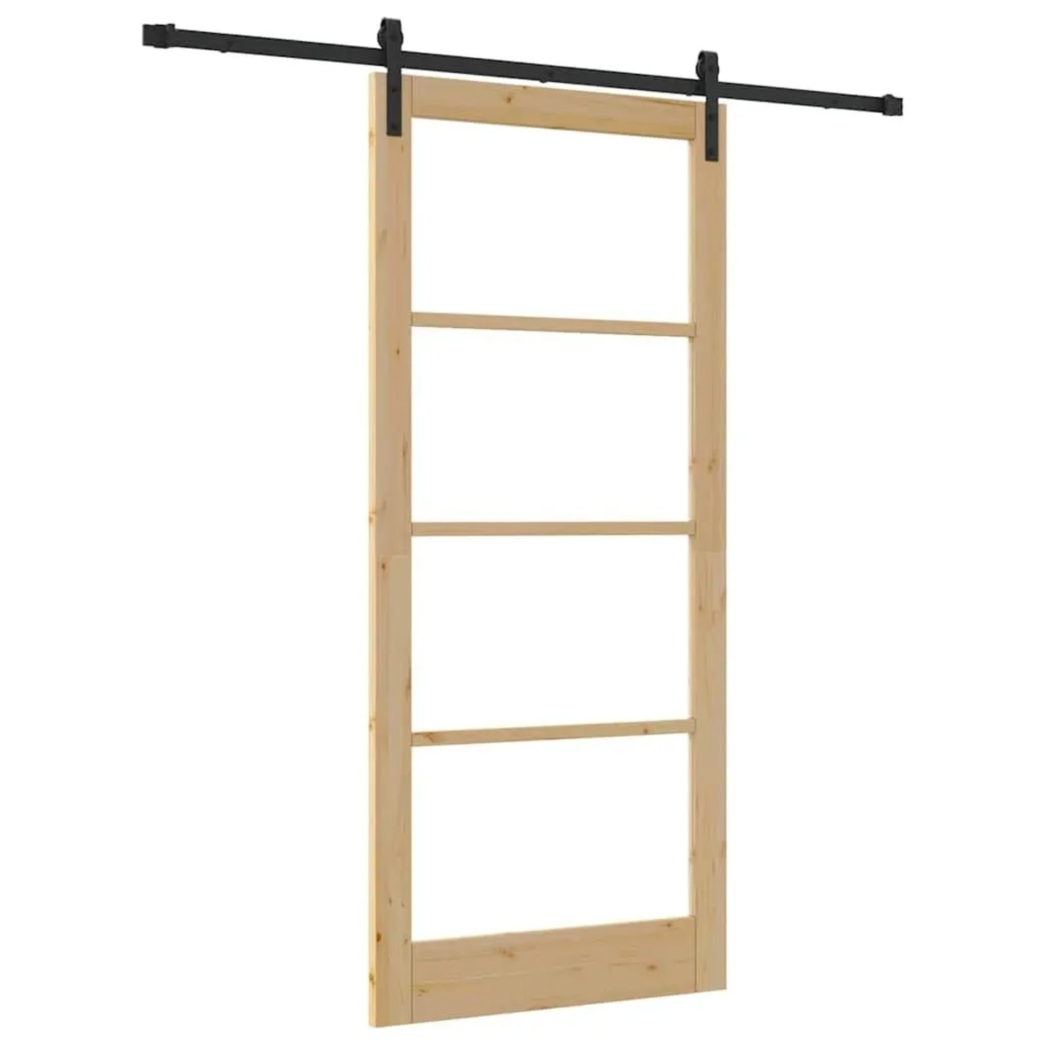 vidaXL Schiebetür ORKDAL Natur und Schwarz 93 x 211 cm 3331869