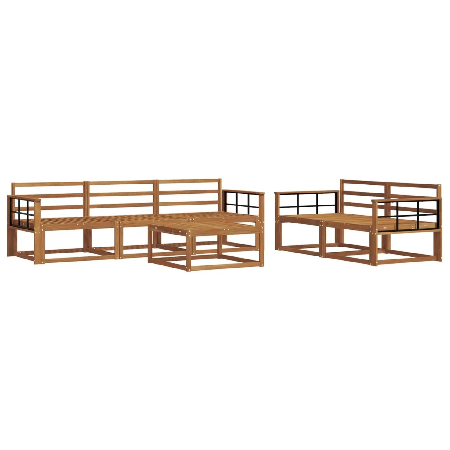 vidaXL Outdoor-Sofagarnitur 6-Tlg Natur Massivholz Akazie 3367202