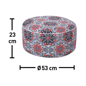 Aufblasbarer Campinghocker Elfros mit Blumenmuster, ideal für Camping & Garten.