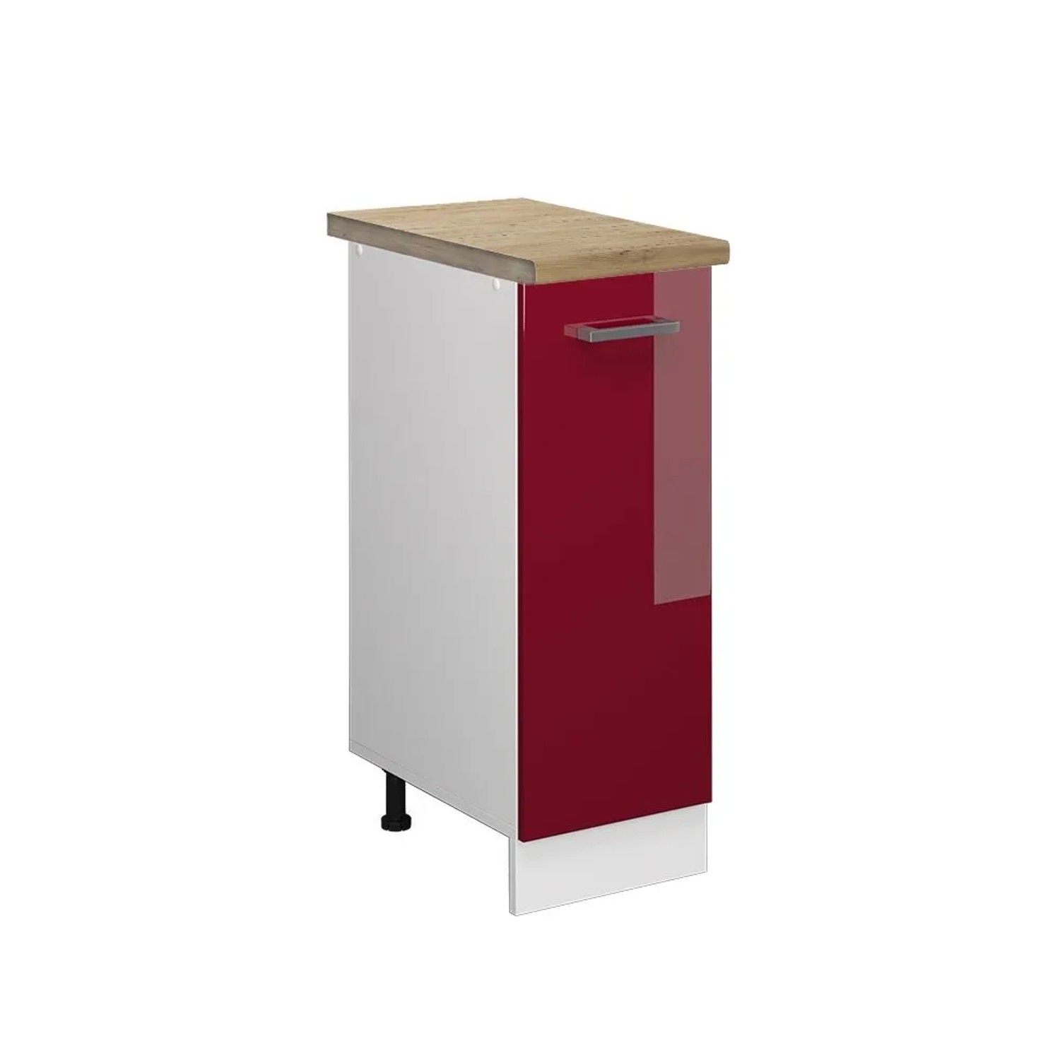 Vicco Apothekerschrank R-Line Rot Hochglanz 30 x 82 AP Eiche