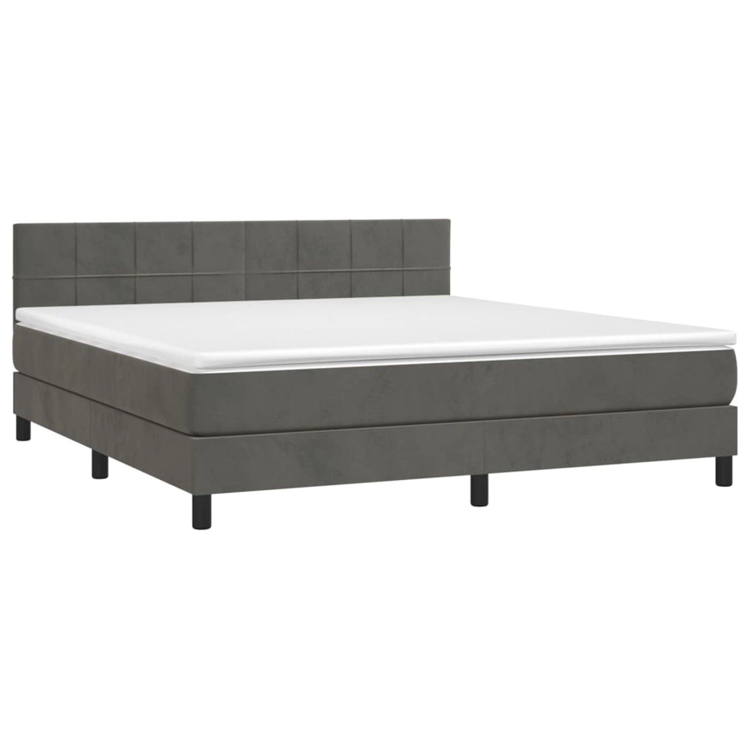 vidaXL Boxspringbett mit Matratze & LED Dunkelgrau 180x200 cm Samt 3134418 günstig online kaufen