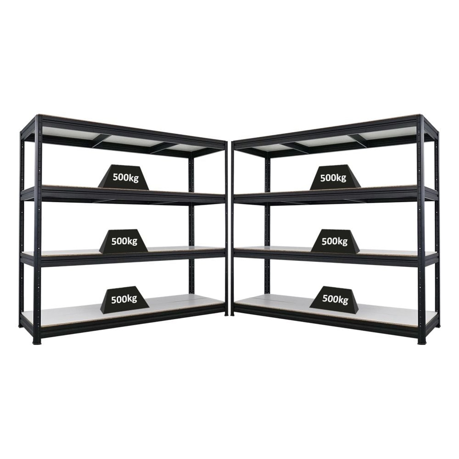 PROREGAL Mega Deal 2x Schwerlastregal Dino HxBxT 180x200x60cm 4 Melamin-Ebe günstig online kaufen