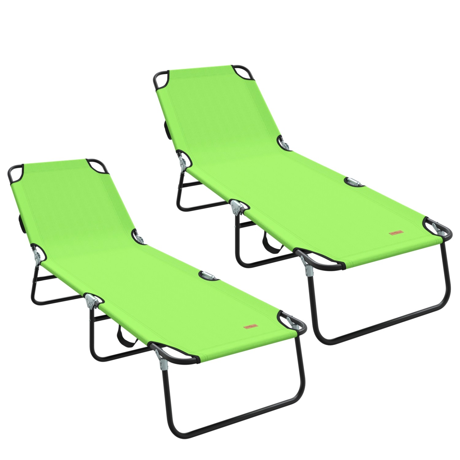 vidaXL Klappliegen 2 Stk Tragbar Grün 600D Oxford-Gewebe 42003150