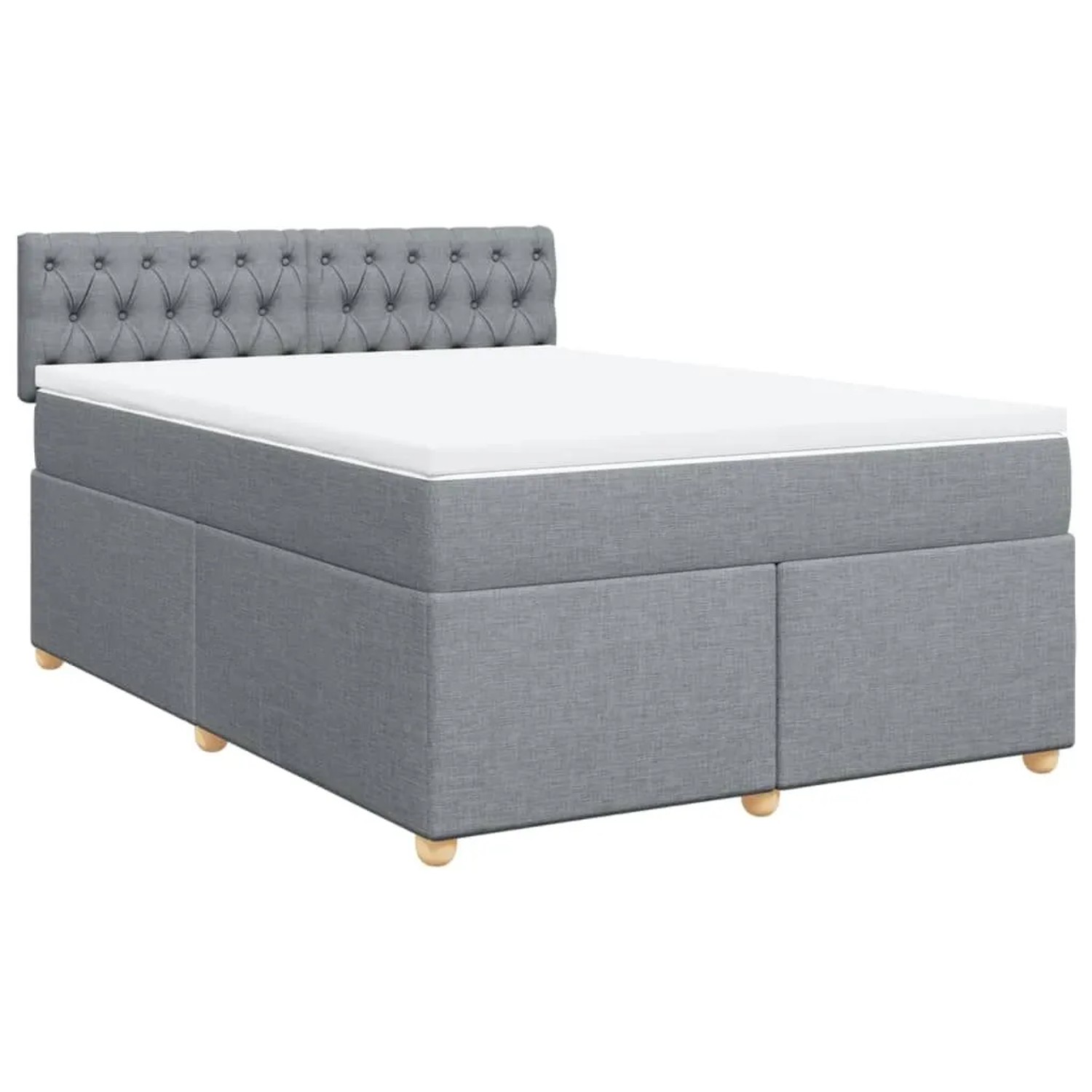 vidaXL Boxspringbett mit Matratze Hellgrau 140x200 cm Stoff 3286710 günstig online kaufen