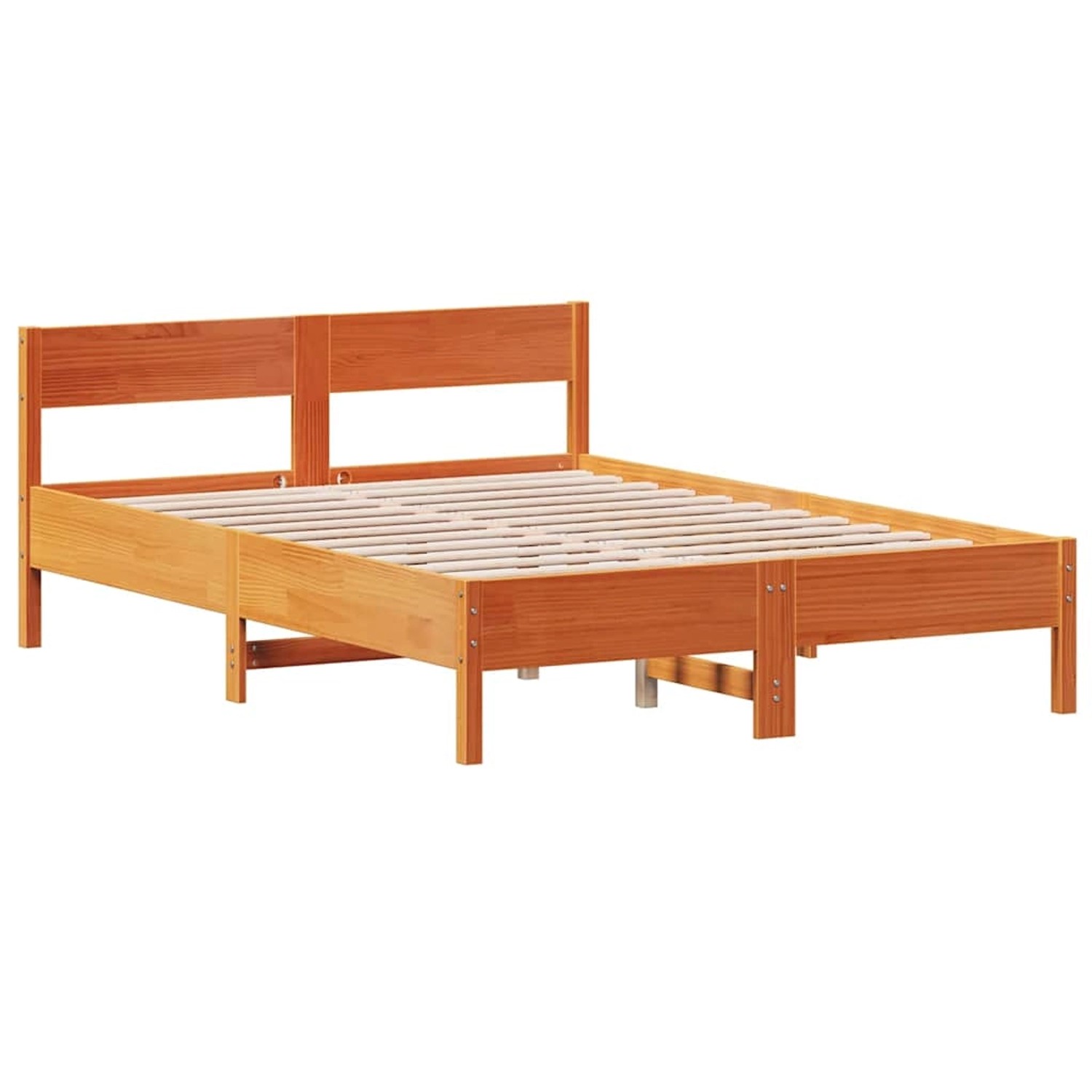 vidaXL Massivholzbett ohne Matratze Wachsbraun 150x200 cm Kiefernholz 84274 günstig online kaufen