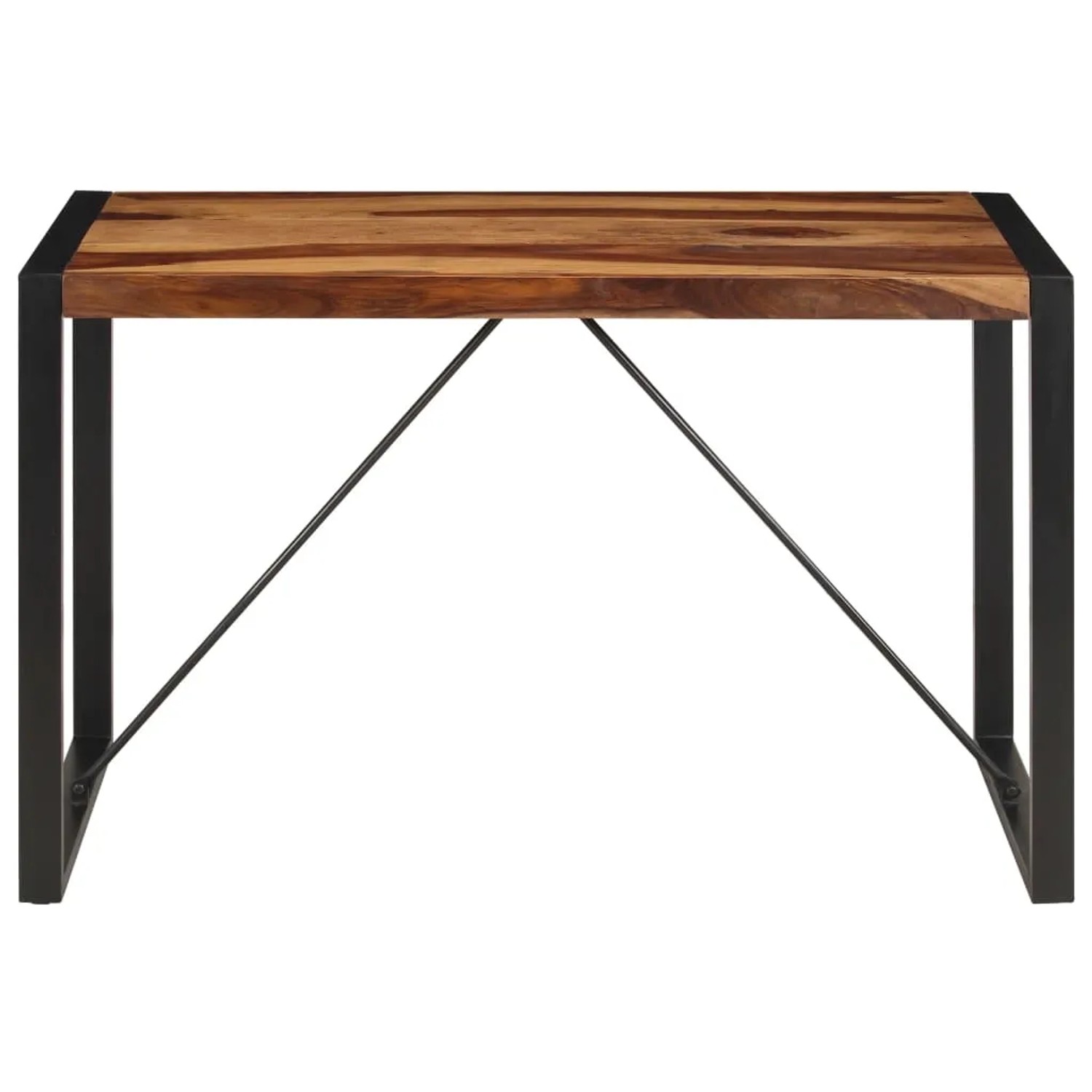vidaXL Esstisch 120 x 60 x 76 cm Massivholz Braun und Schwarz