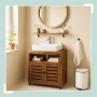 Relaxdays Waschbeckenunterschrank MDF Vintagebraun Lamellentüren Verstellbar mit Magnetverschluss 63 cm x 60 cm x 30 cm 12 kg_2