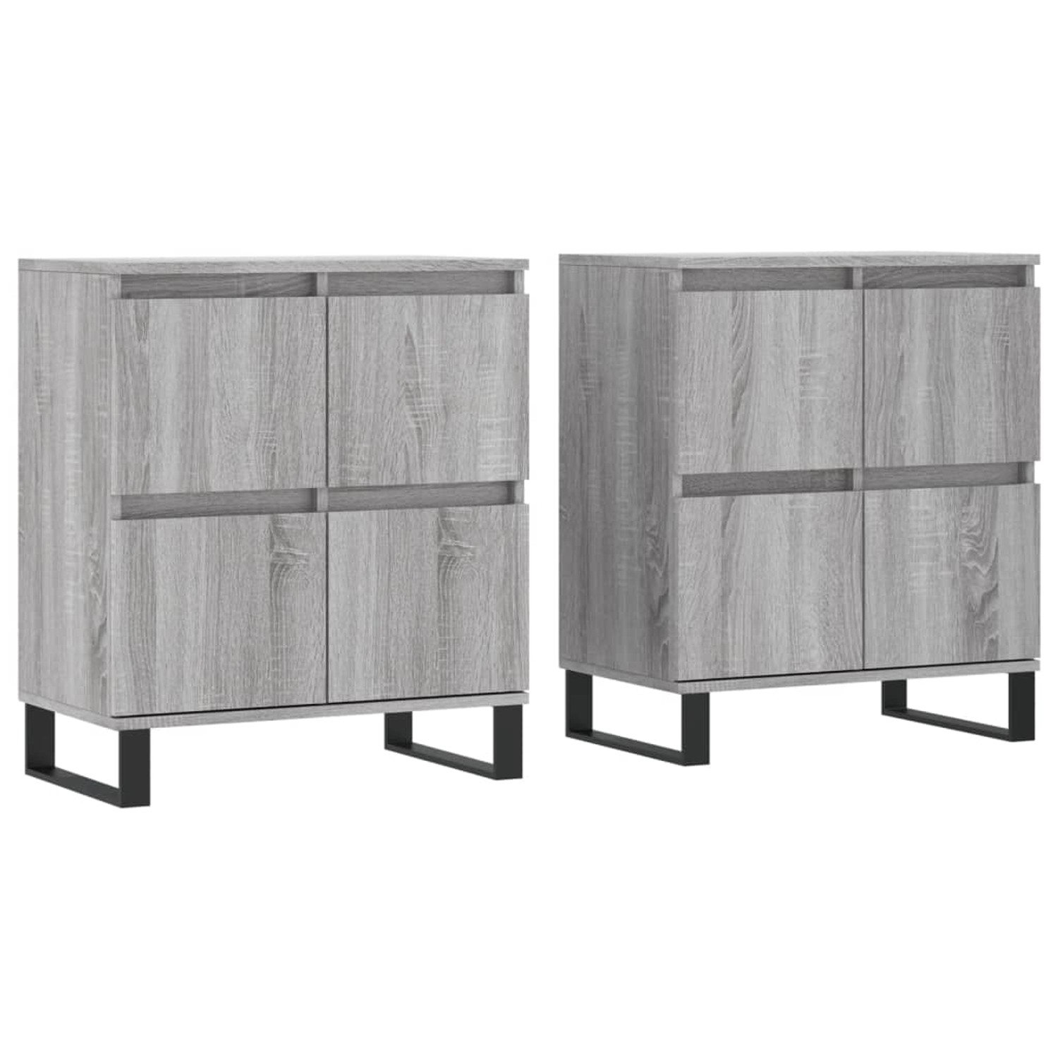 vidaXL Sideboards 2 Stk Grau Sonoma Holzwerkstoff 3190187