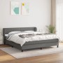 vidaXL Boxspringbett dunkelgrau (160x200 cm) mit Matratze und Kopfteil.