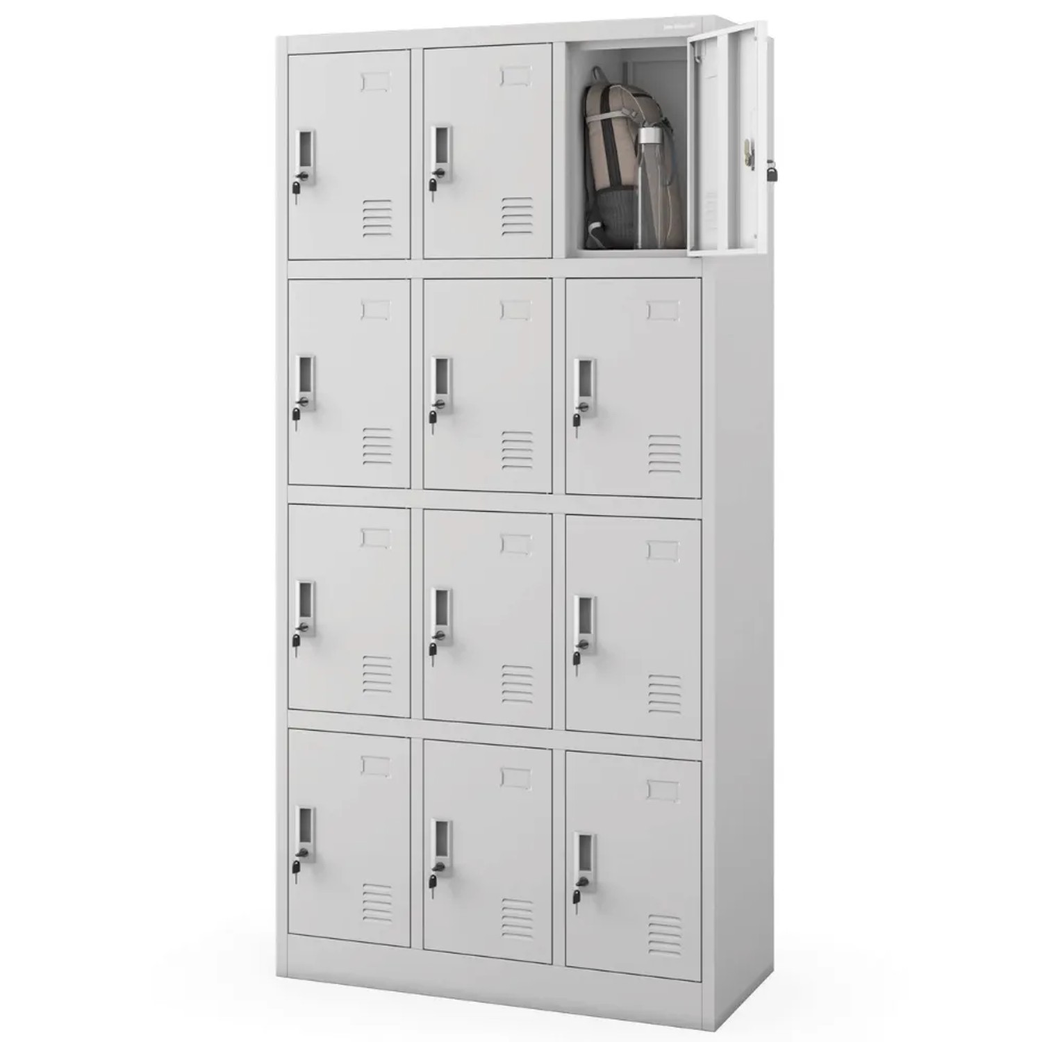 JAN NOWAK Schließfachschrank Spind MARCIN 12 Fächer 185 x 90 x 40 cm Grau