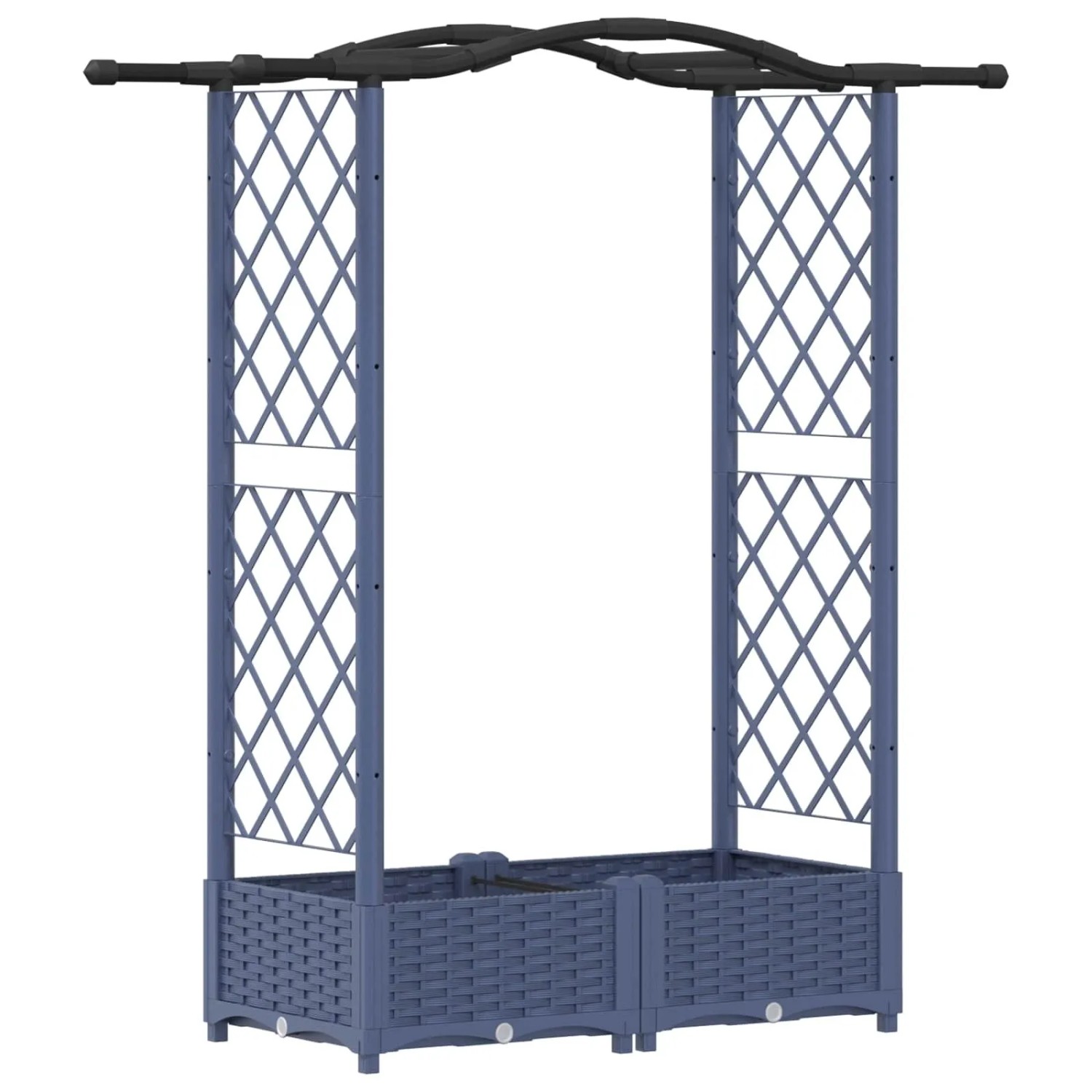 vidaXL Hochbeet mit Rankgitter und Dach Grau 124 x 40 x 125 cm PP 42032551