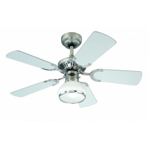 WESTINGHOUSE Deckenventilator Princess Radiance II Zinn, 90 cm, mit Beleuchtung und Zugschnur.