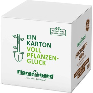 Floragard Bio Hochbeeterde in Box, 60 l, torfreduziert für reiche Ernte im Hochbeet.