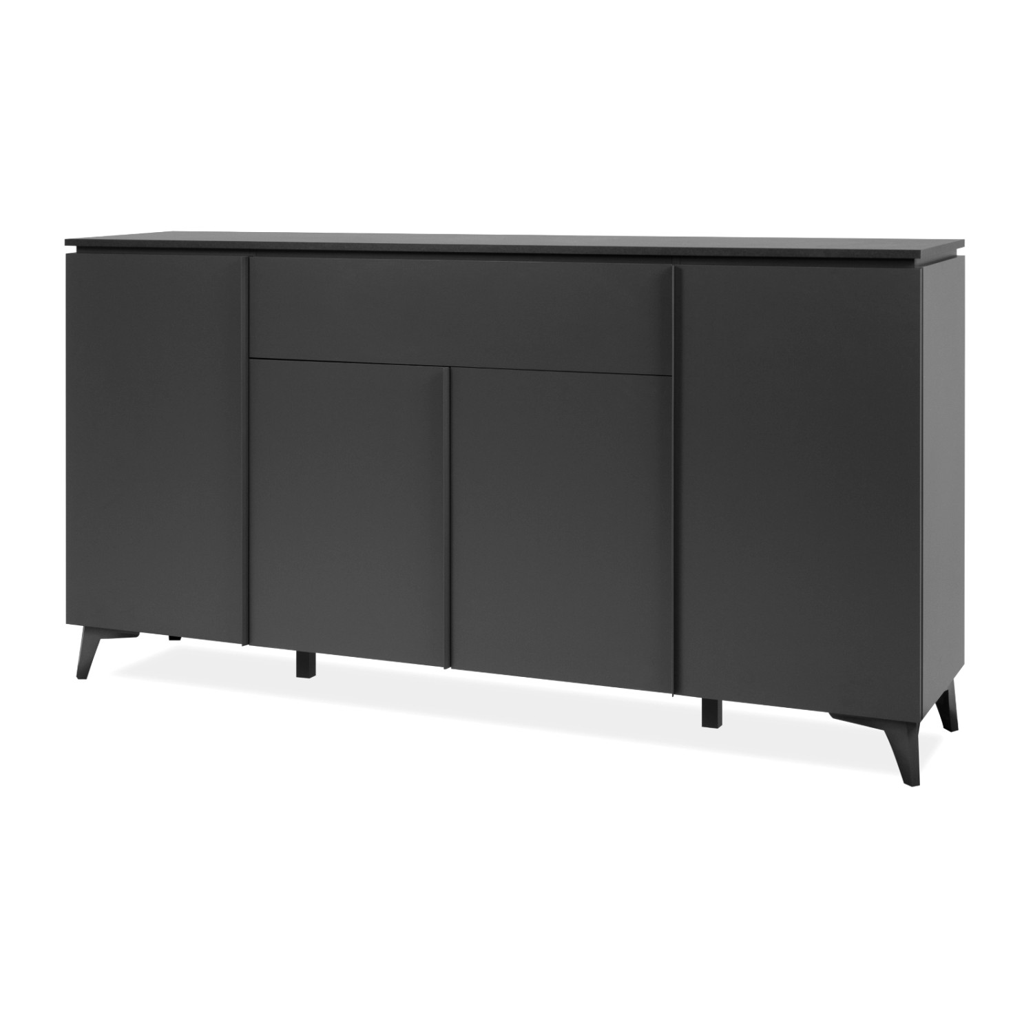 Furn.Design Sideboard Grau Schiefer 177 cm 4-türig 6 Fächer Modern Visby günstig online kaufen