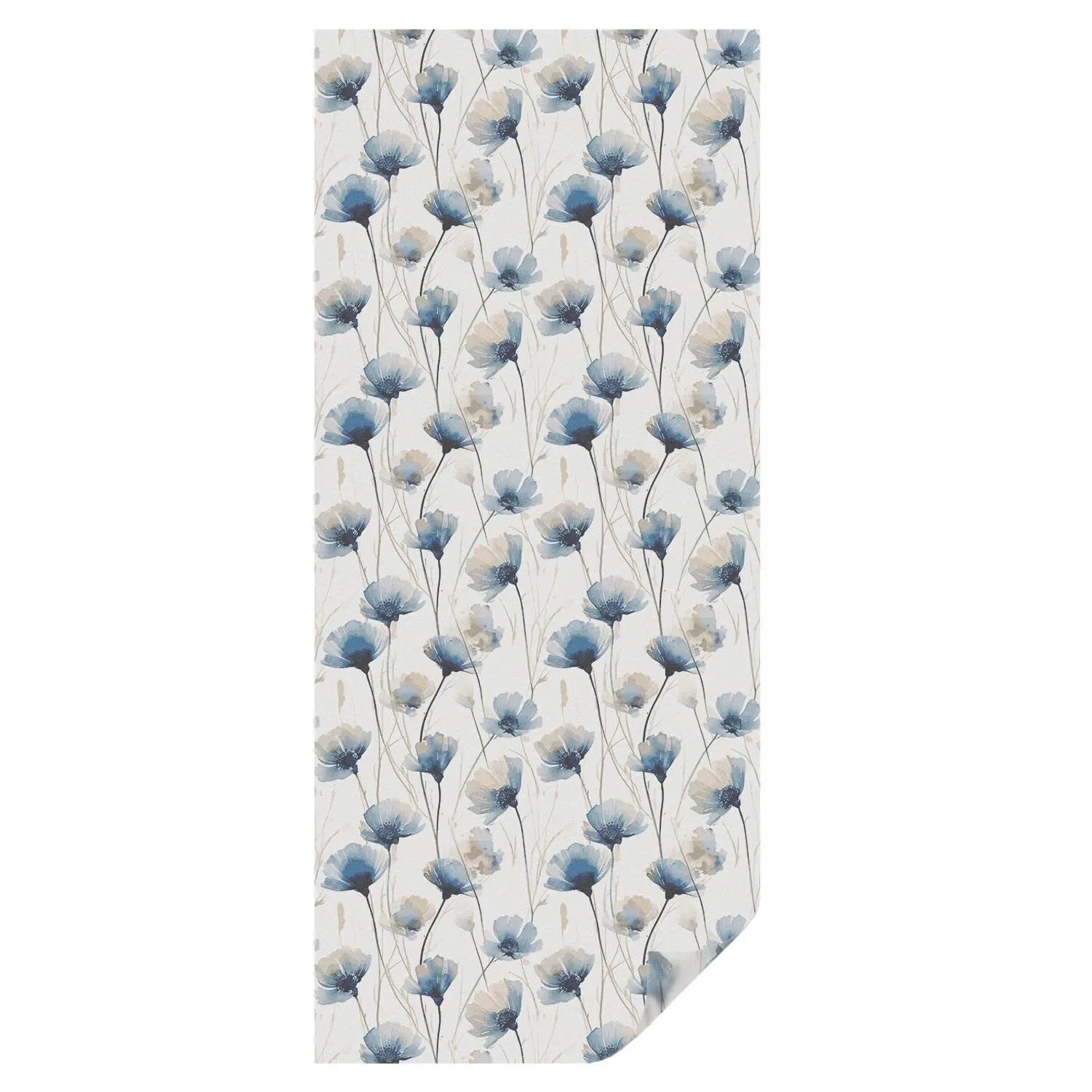 Tulup Fensterfolie Blaue Blumen Sichtschutzfolie Fenster 50x116 cm Weiß Bli günstig online kaufen