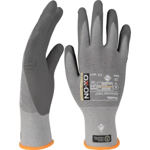 Graue OX-ON Arbeitshandschuhe Flexible Advanced 1907, Größe 06. Arbeitskleidung für Montage und Elektronik.