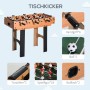 HOMCOM 4-in-1 Multispieltisch mit Tischfußball aus MDF, hellbraun und schwarz.
