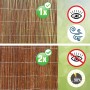 Brauner urfence Weiden-Sichtschutz: Oben 1-lagig (durchsichtig, winddurchlässig), unten 2-lagig (blickdicht, 90% Sonnenschutz).