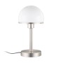 Moderne Lindby Tischlampe Jolie aus Metall mit weißem, halbkugelförmigem Schirm. Ideal als Schlafzimmerleuchte.