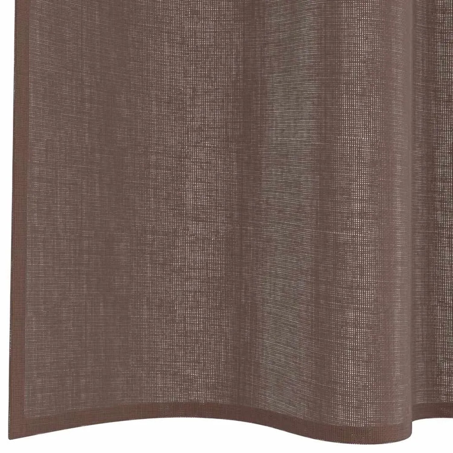 Brauner Voile Vorhang aus Polyester, halbtransparent mit feiner Webstruktur und Stangentasche. Ideal für Fenstervorhänge.