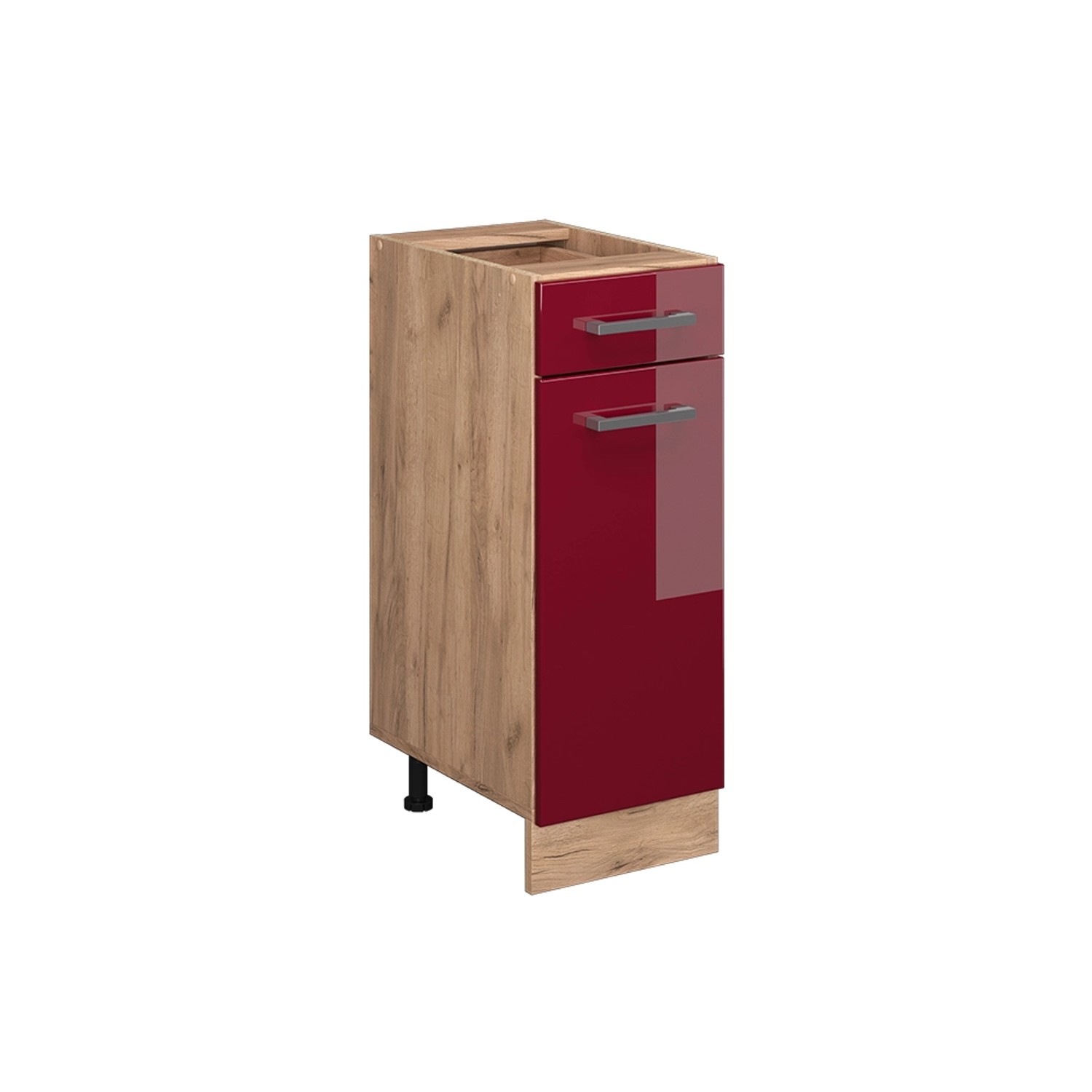 Vicco Küchenunterschrank R-Line Bordeaux Hochglanz/Goldkraft Eiche 30 cm oh günstig online kaufen