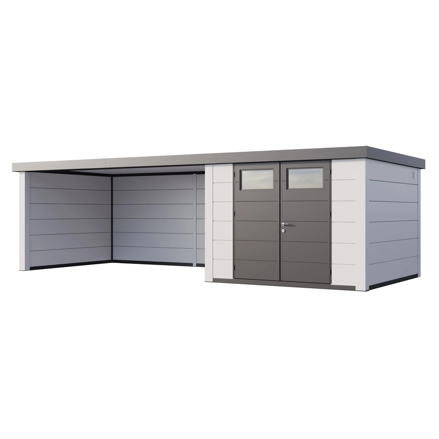 Gerätehaus Classico 3330 mit Lounge XL Links m. Weiße Ecken 792 x 298 cm We günstig online kaufen