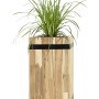 Pflanzwerk® Tower Pflanzkübel aus Akazienholz, 48x28x28 cm, mit Bepflanzung.