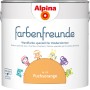 Alpina Farbenfreunde Fuchsorange, seidenmatte Kinderzimmerfarbe im weißen Eimer.
