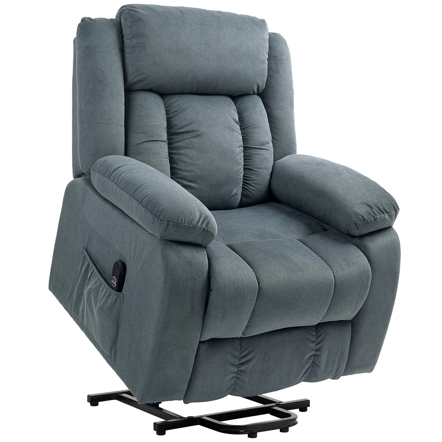 HOMCOM Fernsehsessel mit Aufstehhilfe Polyester Stahl Grau 92B x 94T x 105H günstig online kaufen