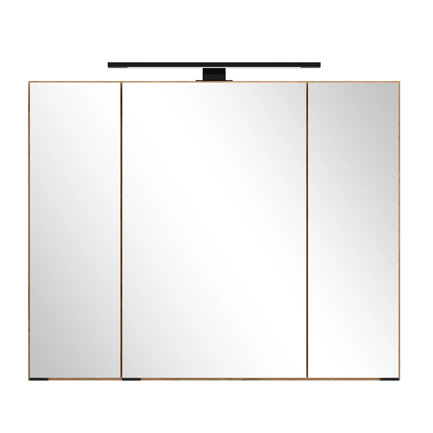 Held Möbel Spiegelschrank Manchester 64 x 80 x 20 cm Wildeiche 3 Türen