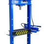 Blaue DeTec. 12 Tonnen Hydraulikpresse mit Manometer und Handpumpe. Robuste Werkstattpresse für Industrie.