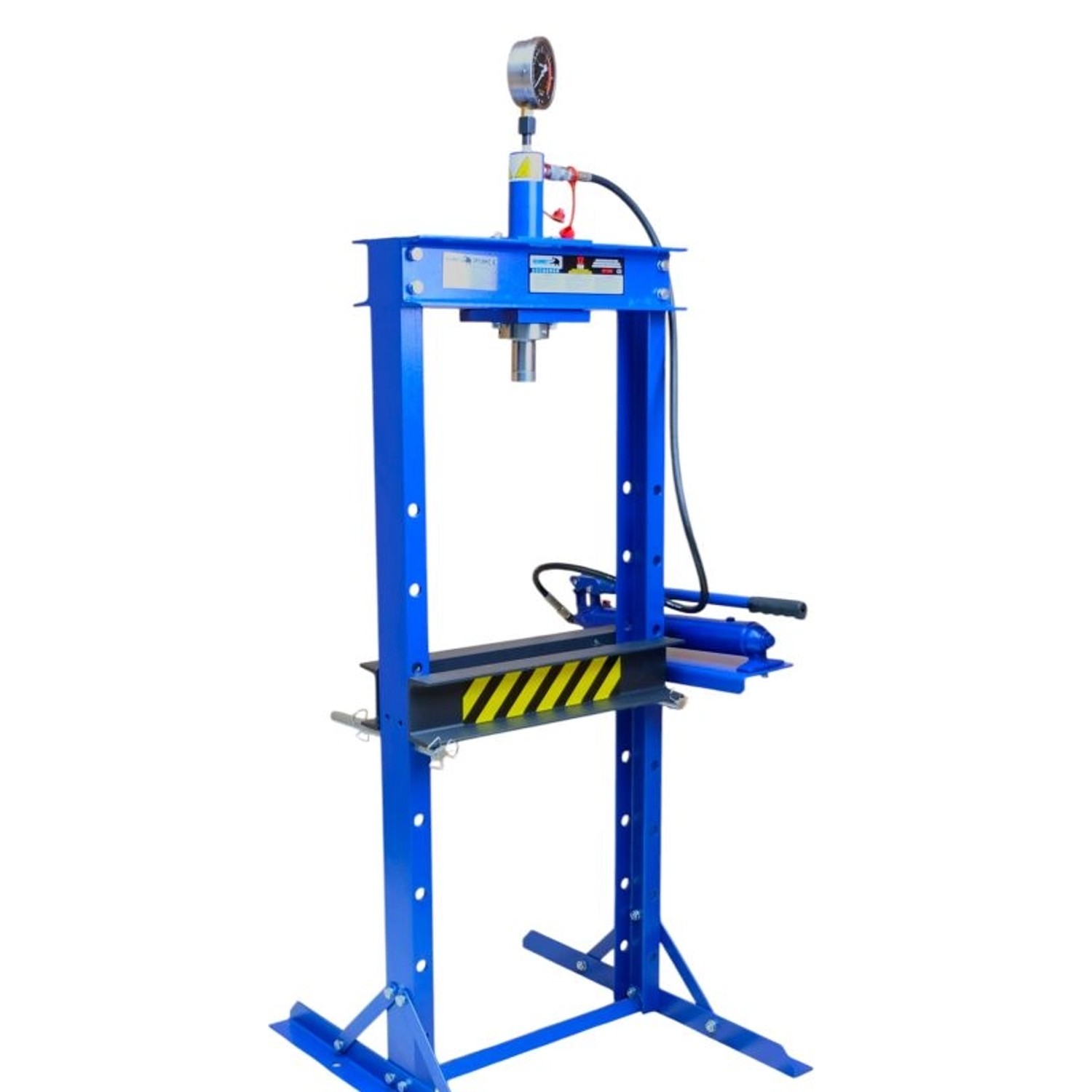 DeTec. Werkstattpresse 12 Tonnen Hydraulikpresse Manuell Industriepresse Handpumpe mit Manometer